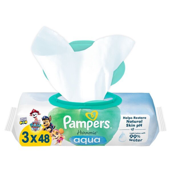 Pampers Harmonie Aqua Paw Patrol otroški robčki<br>3 x 48 kosov