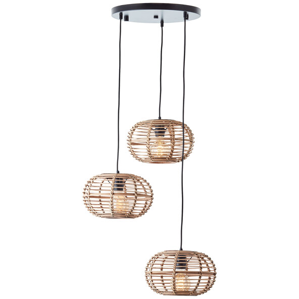 Κρεμαστό φωτιστικό Woodball E27, 3φωτο