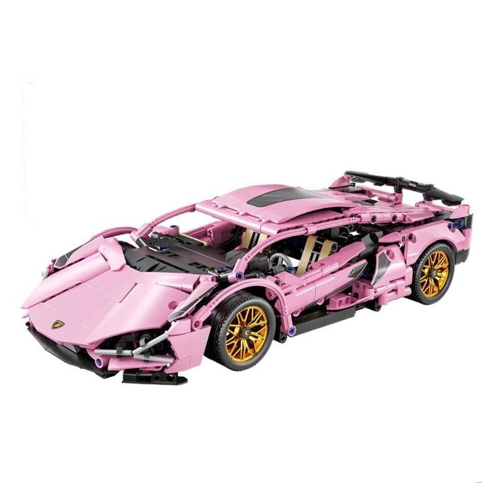 Coches de carreras para armar para adultos - Modelos coleccionables de superdeportivos rosas (escala 1:14) - Regalo de Navidad ideal
