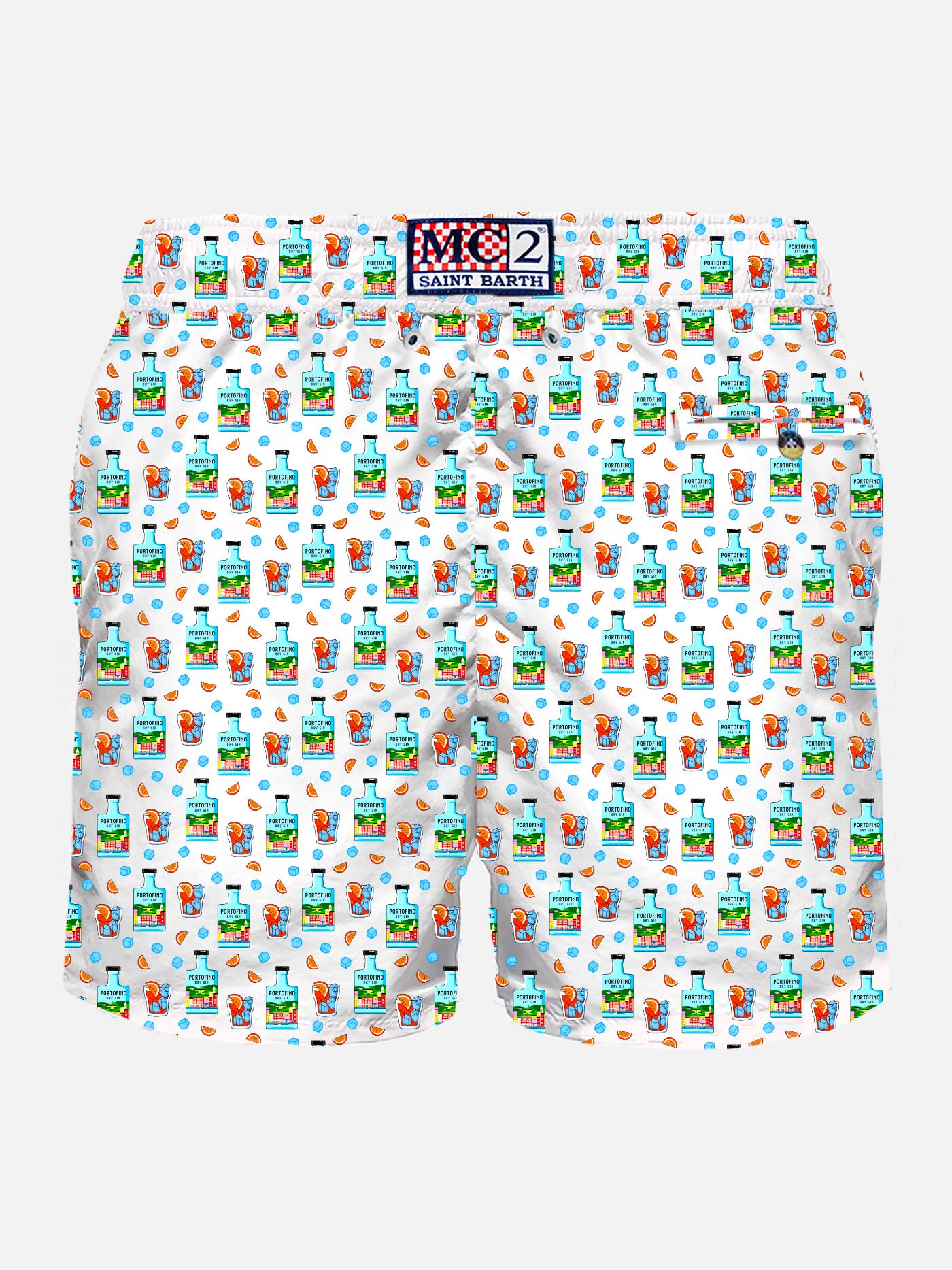 Costume da bagno da uomo in tessuto leggero con stampa Portofino Dry G