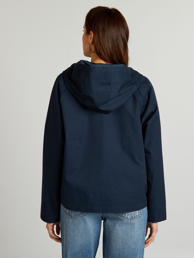 Korte waterdichte parka - blauw
