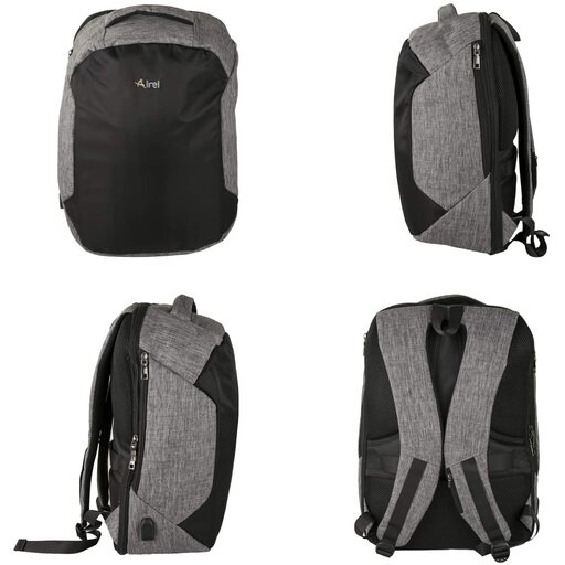 Airel Smart Wasserdichter Laptop-Rucksack mit USB-Anschluss und Ladegerät, 46 x 33 x 16 cm / 15,6 Zoll