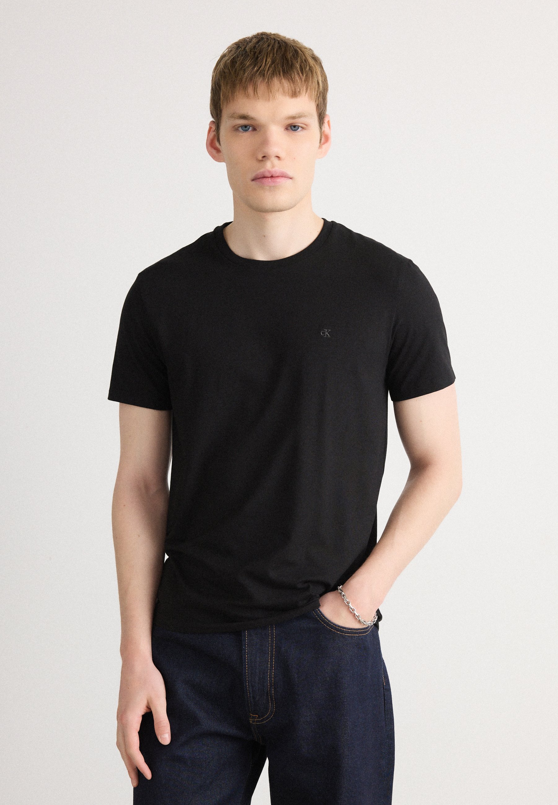 Calvin Klein Slim Tee 2-pack - Basic T-shirt - zwart