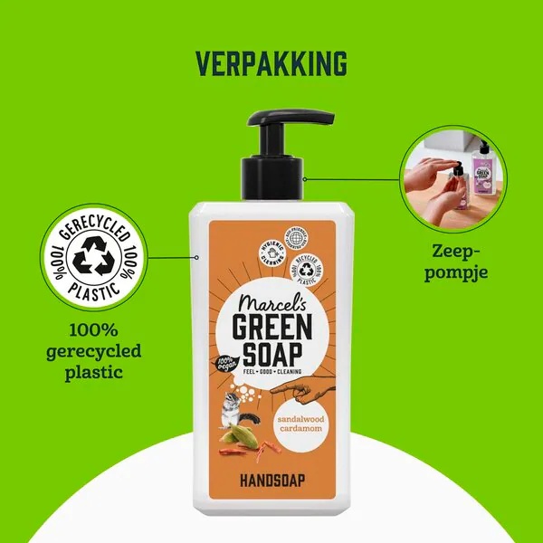 Marcel's Green Soap sandalkoka un kardamona roku ziepes<br>500ml