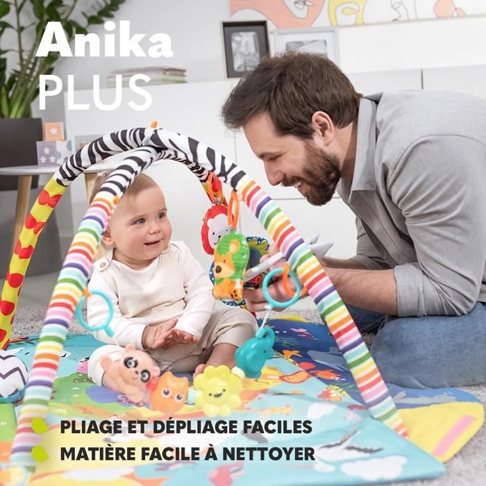 LIONELO Anika 2-in-1 Baby Playmat - Playpen - 98x114 cm - Washable - Interactive Toys - Multicoloured
