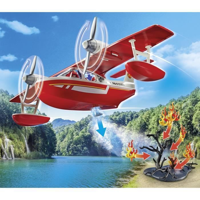 PLAYMOBIL 71463 Seaplane with Firefighter - Action Heroes - Firefighters - Ages 4+