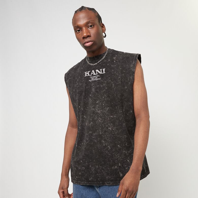 T-shirt senza maniche effetto slavato in stile retrò