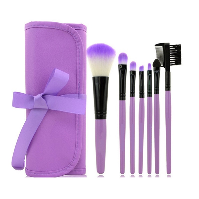 Ensemble de 7 pinceaux de maquillage professionnels, trousse de toilette, pinceaux pour fond de teint, outils de maquillage avec étui