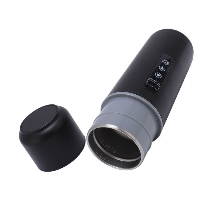 Taza eléctrica portátil para coche Vvikizy de 500 ml, hervidor eléctrico de viaje de 12 V y 24 V, color negro.