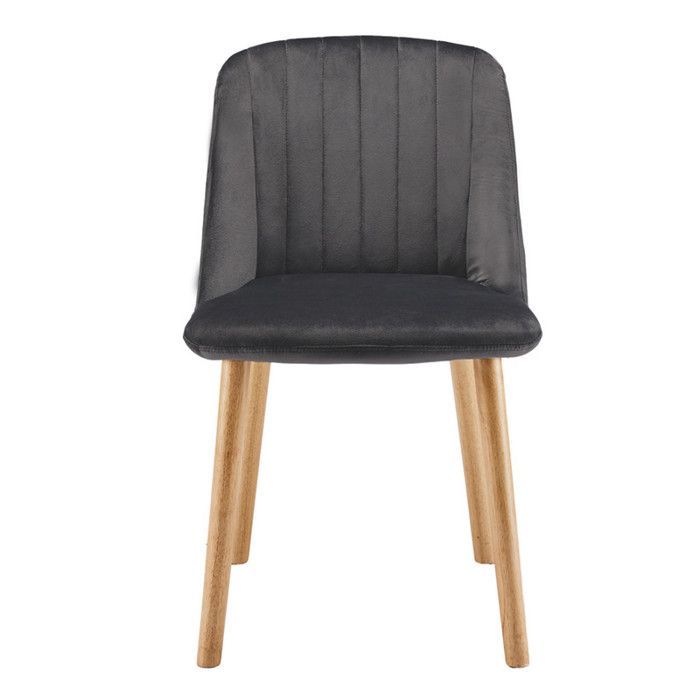 Sedie moderne Goeurvant con cuscino spesso, schienale ergonomico e gambe in legno, stile e comfort combinati - Set di 4 - Grigio scuro