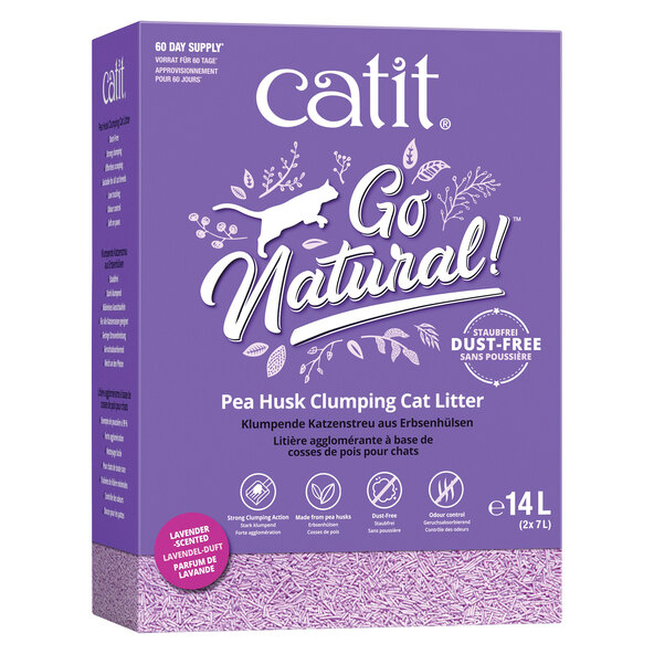 Άμμος για γάτες Go Natural με βάση το μπιζέλι, 2 x 2,8 kg, λεβάντα