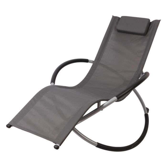 Chaise longue de jardin - Bc-elec - HMBL-04-GREY - Pliable - Résistant aux intempéries - Gris