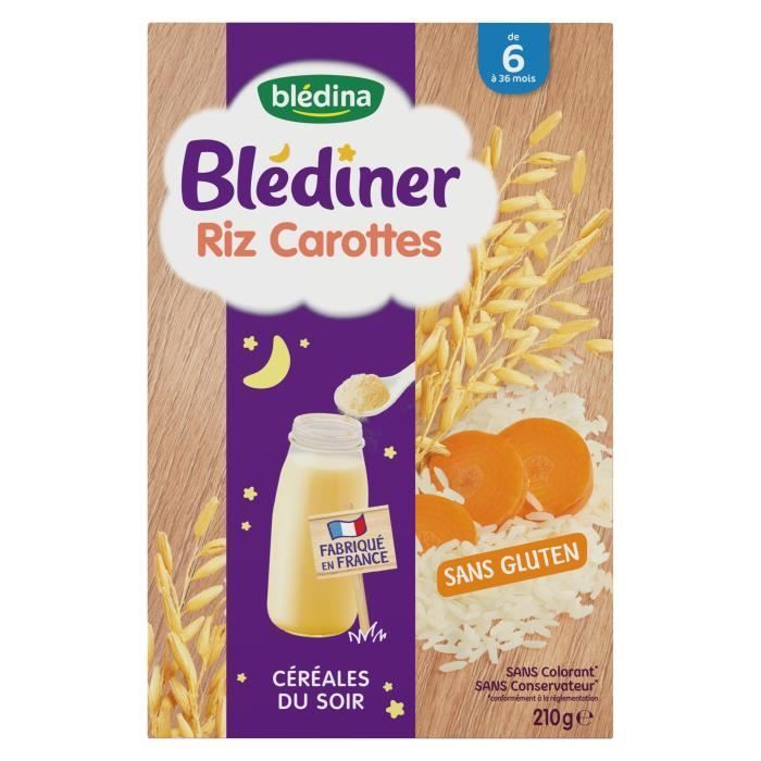 Blédina Blédiner Cereal Rice Carrots +6m 210g