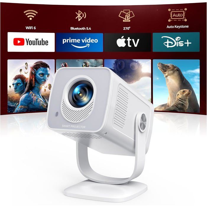 Mini projecteur 4K portable - SUTEO - Android 13 intégré - TP2 - 1080P & 4K support - Bluetooth 5.4 bidirectionnel