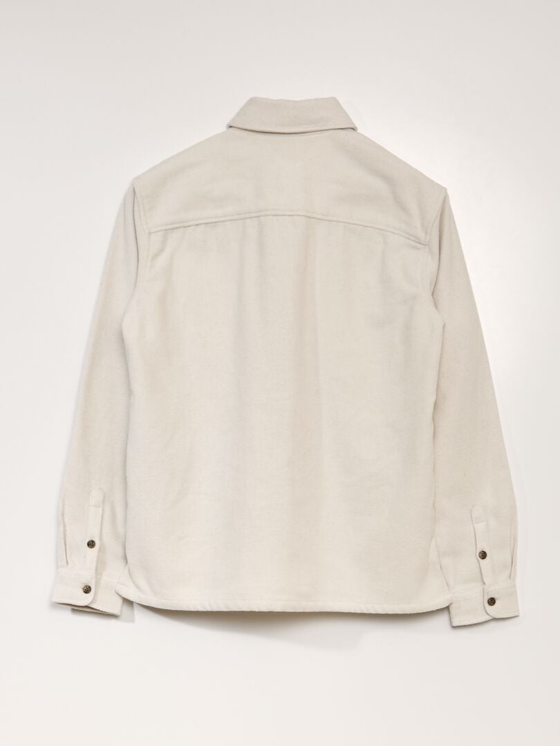 Recht model flanellen overshirt - WIT