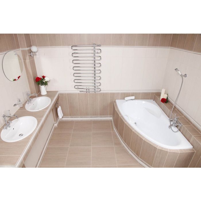 Siko - 140 x 95 cm Luiza baignoire d'angle gain de place, orientation gauche en acrylique, sans pieds, blanc (LU1400L)