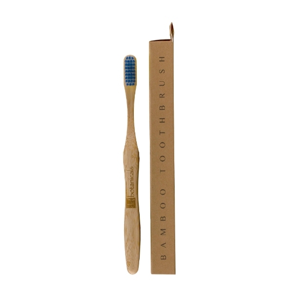 Zubní kartáček Dr. Botanicals Bamboo modrý, dvojitý, zvýhodněný balíček