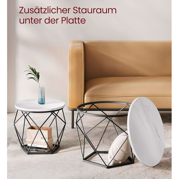 Side table, round, set of 2