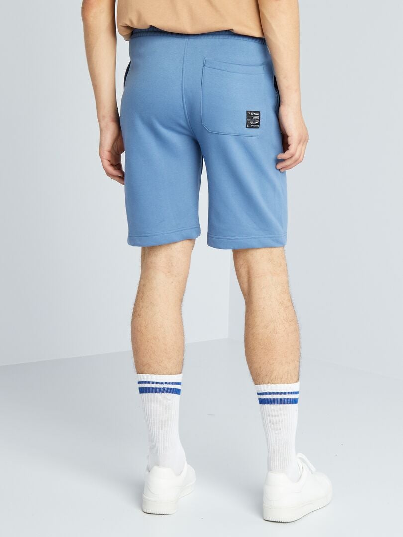 Bermuda em tecido de lã polar - AZUL