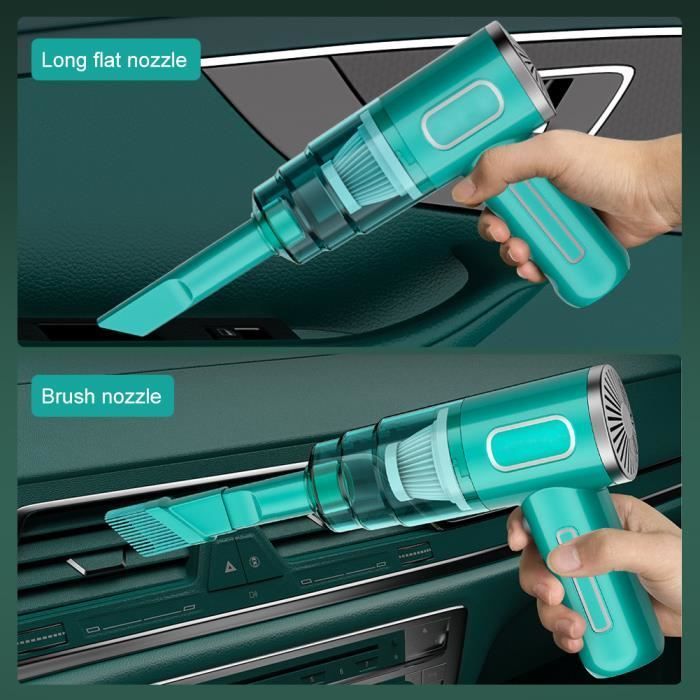Aspirateur à Main de Voiture - sans fil - bleu - 2000 mAh - grande puissance d'aspiration 29000pa - pour voiture-maison-bureau