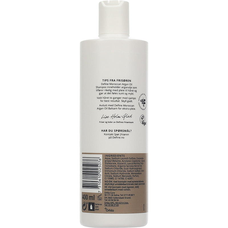 Define shampoo 400 ml Marokkaanse arganolie