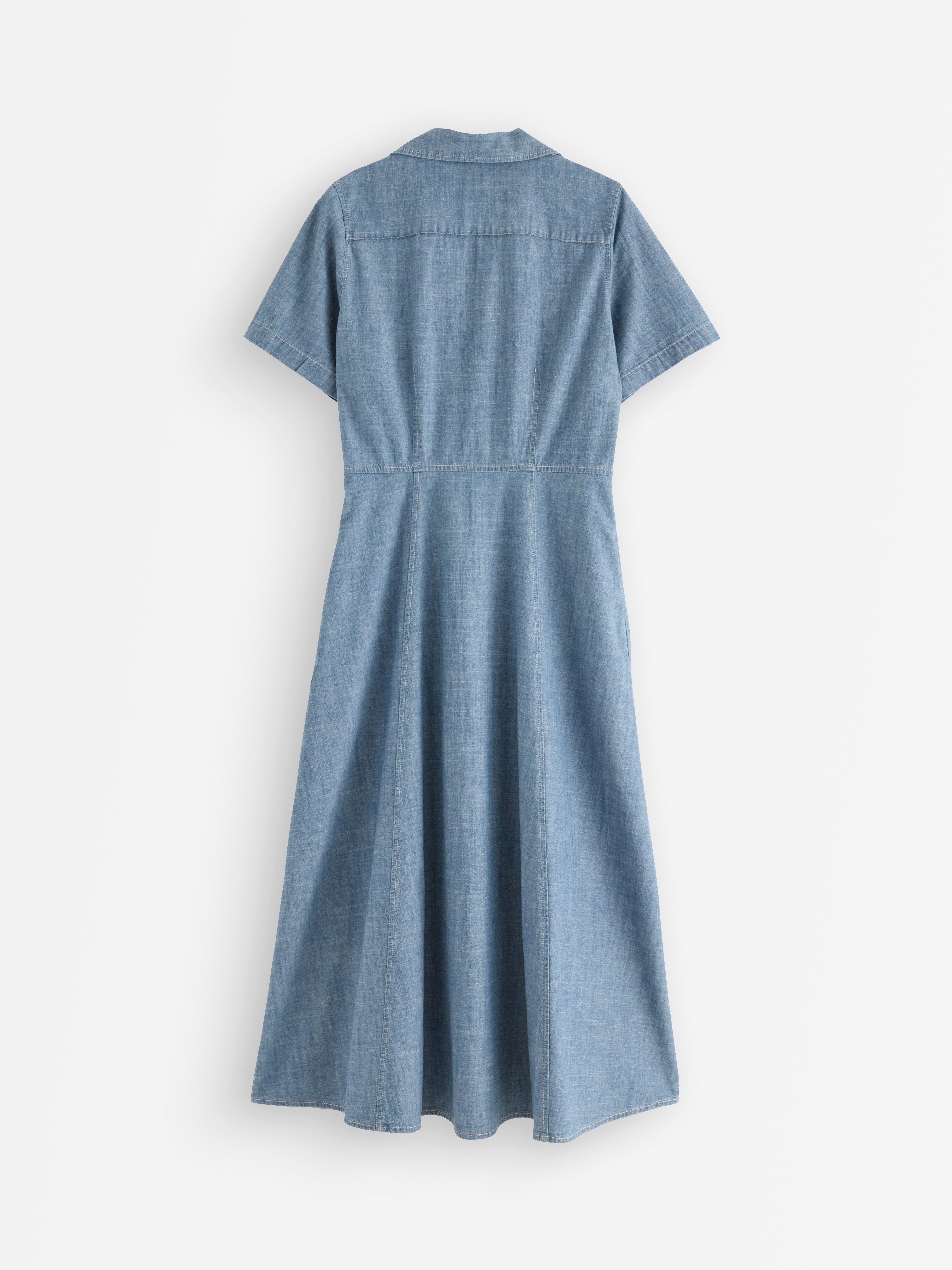 Vestido camisa chambray azul chambray