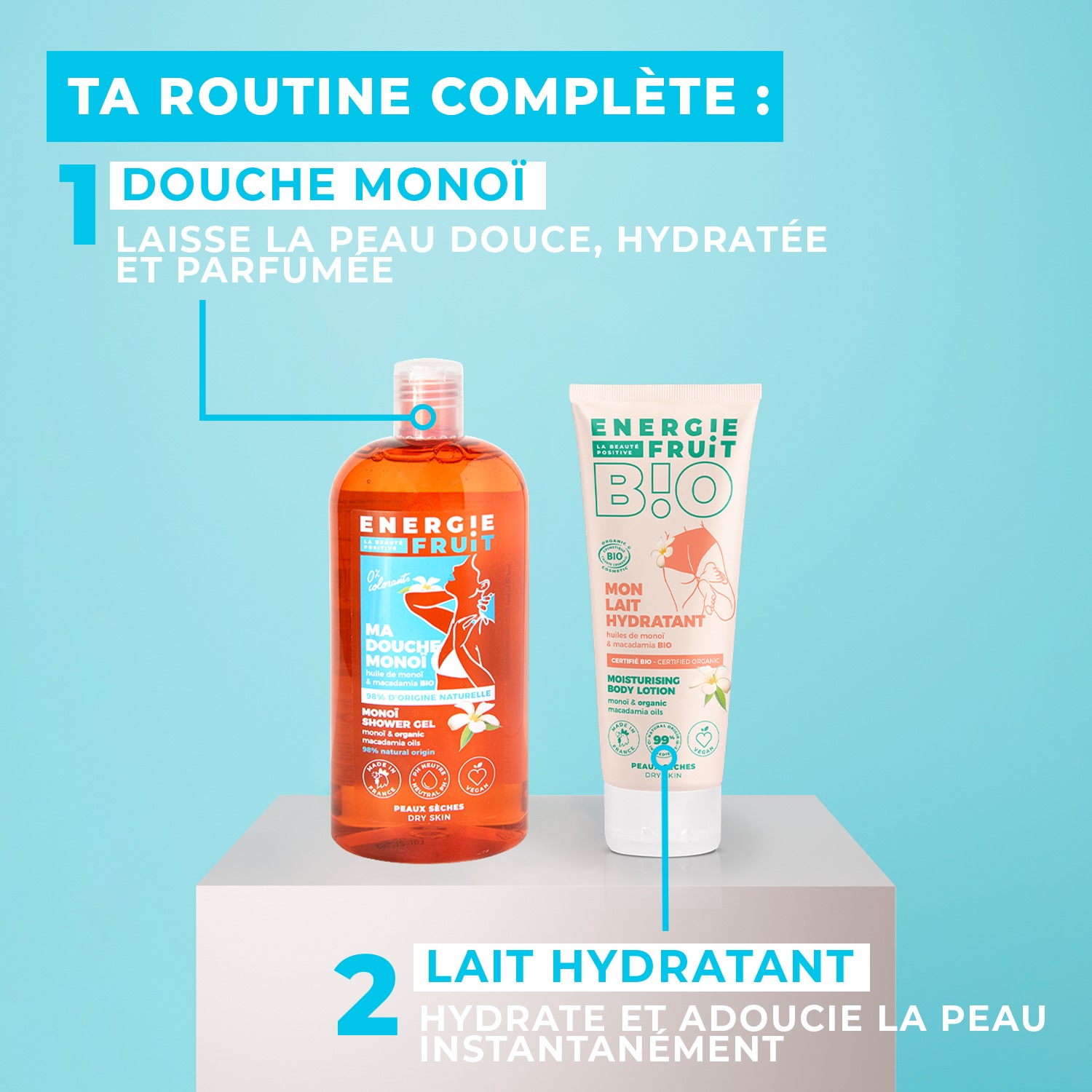 Energie Fruit gel douche monoi & huile de macadamia bio 98%