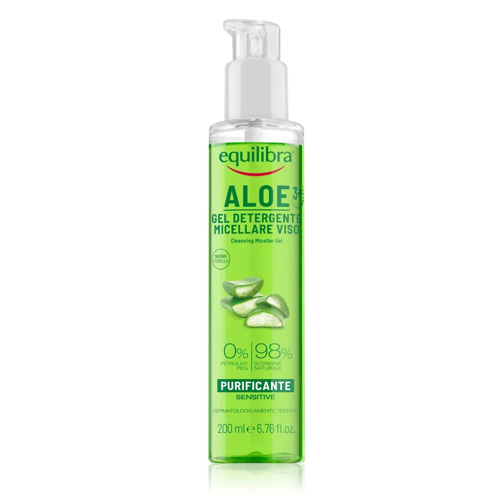 EQUILIBRA Equilibra Aloe Mitsellaarvesi Näole 200 ml Igapäevane puhastus Tundlikule Nahale