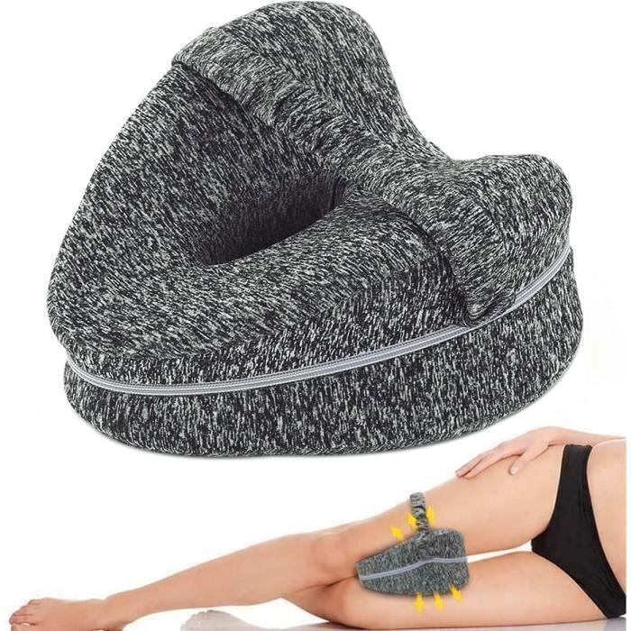 Almohada para piernas - Comodidad - Ortopédica - Espuma viscoelástica - Gris - Diseño curvo