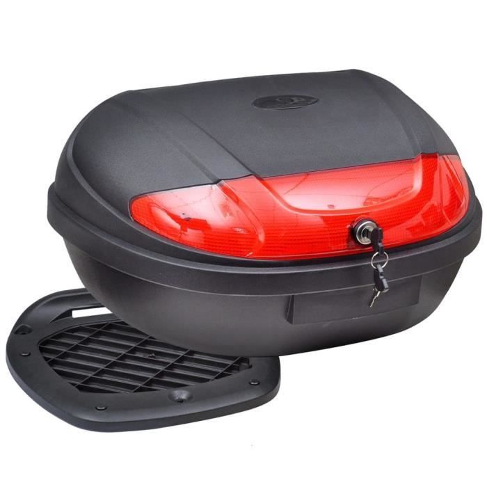 Baúl para moto OVONNI - 72 L - Negro - Sistema de liberación rápida - Impermeable