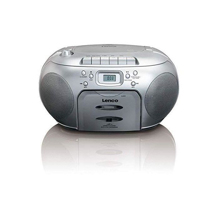 Lenco SCD-420SI - Lettore stereo portatile con CD e radio FM - Argento