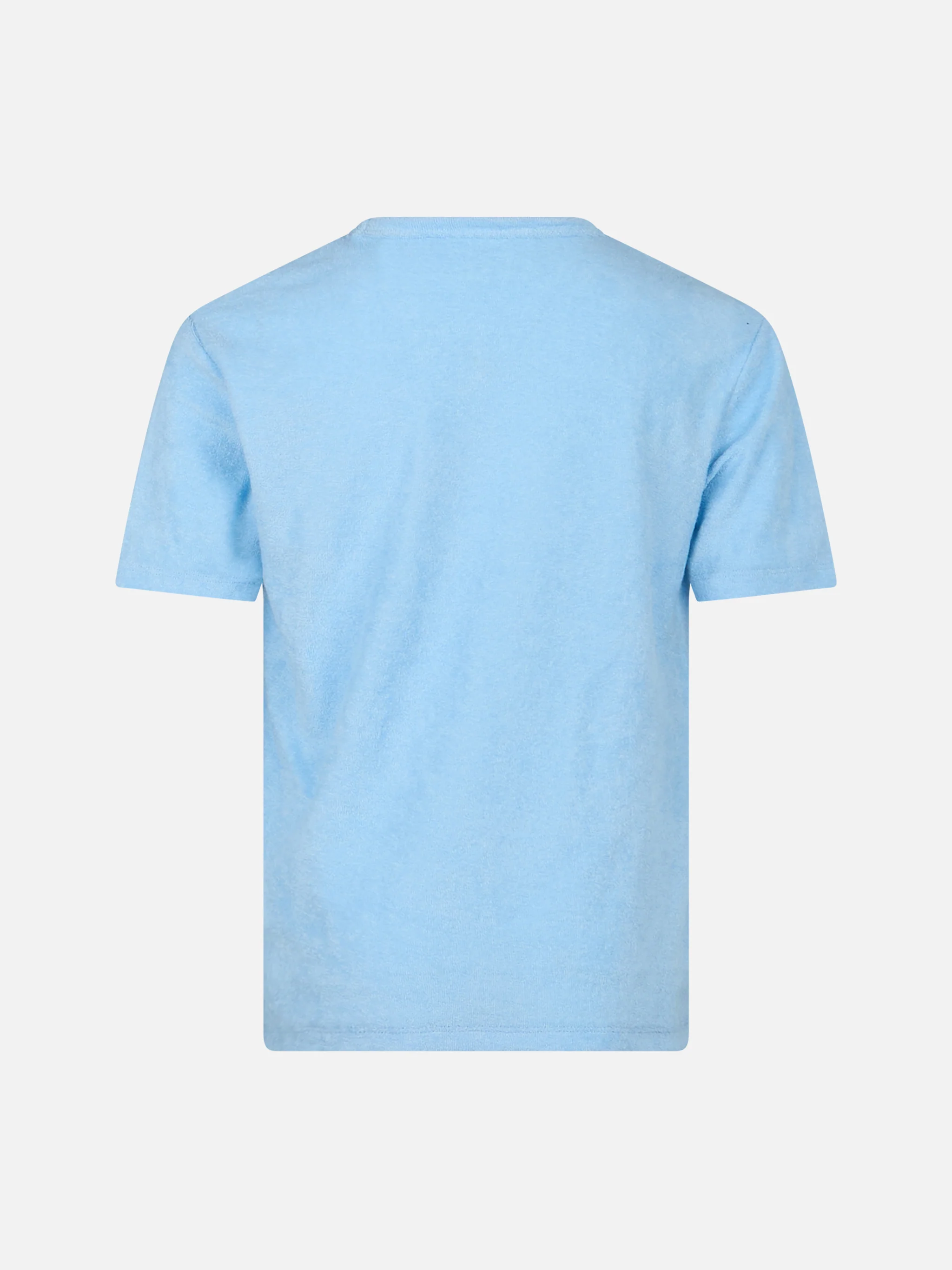 Gary blå frotté drenge-T-shirt med St. Barth-broderi