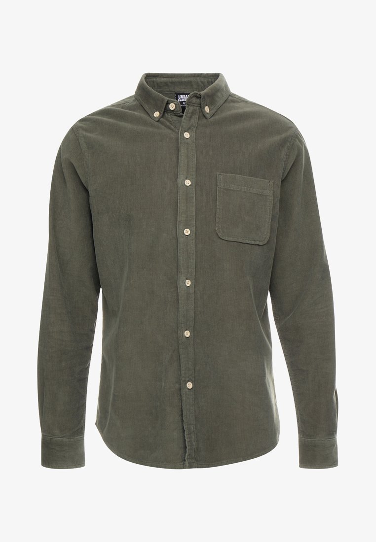 Urban Classics žametna majica - Srajca - olivna