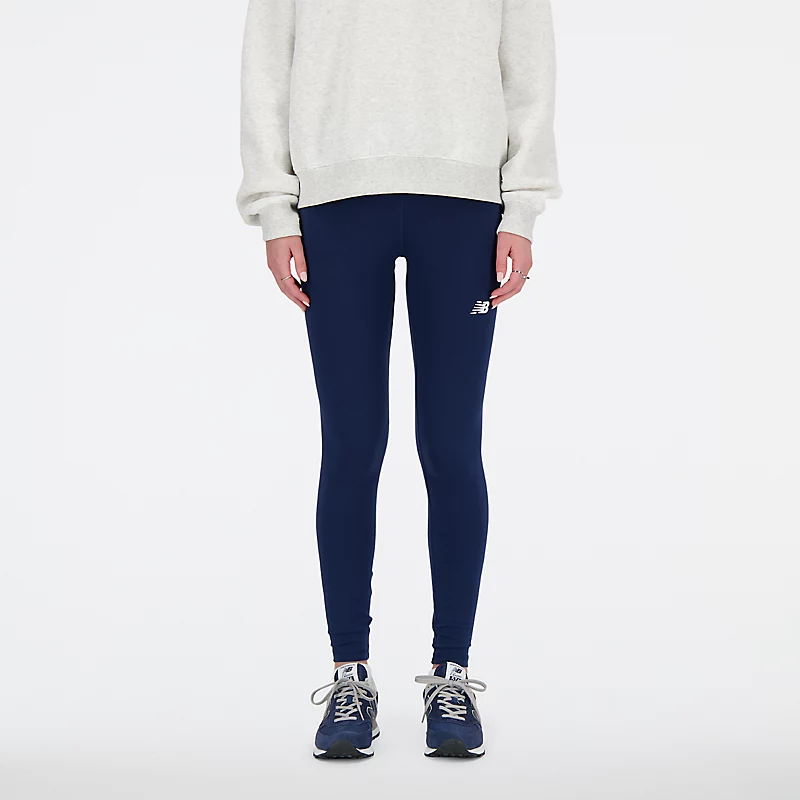 Leggings femininas de algodão com cintura alta de 27 polegadas - Tamanho NB Azul Marinho