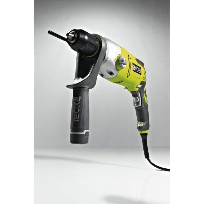 RYOBI - Taladro percutor de 1010 W - 1200-3000 BPM - 2 velocidades - Portabrocas metálico de 13 mm - Luz LED - Se suministra en maletín - RPD1010-K
