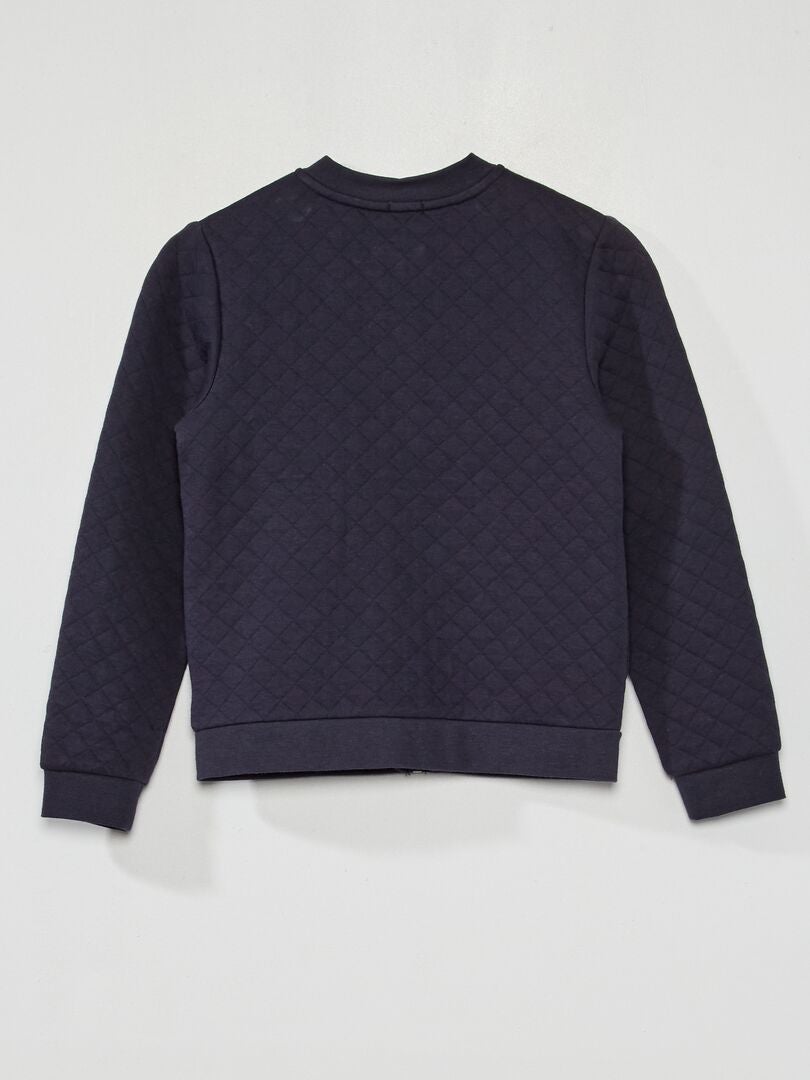 Trui met ritssluiting van jersey - blauw
