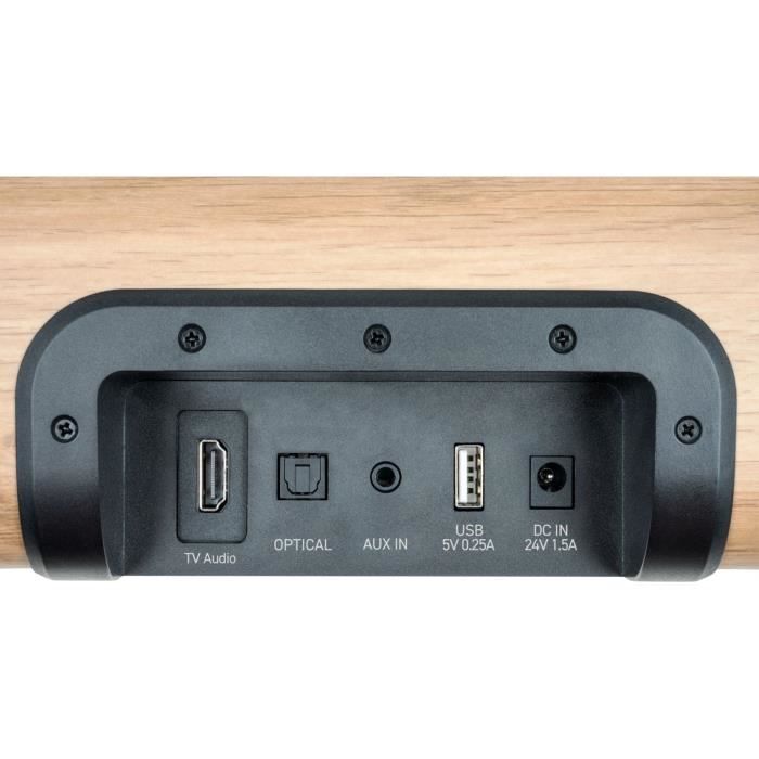 Barra de sonido Bluetooth THOMSON SB402BT - Bluetooth 5.0 - USB - Acabado en madera