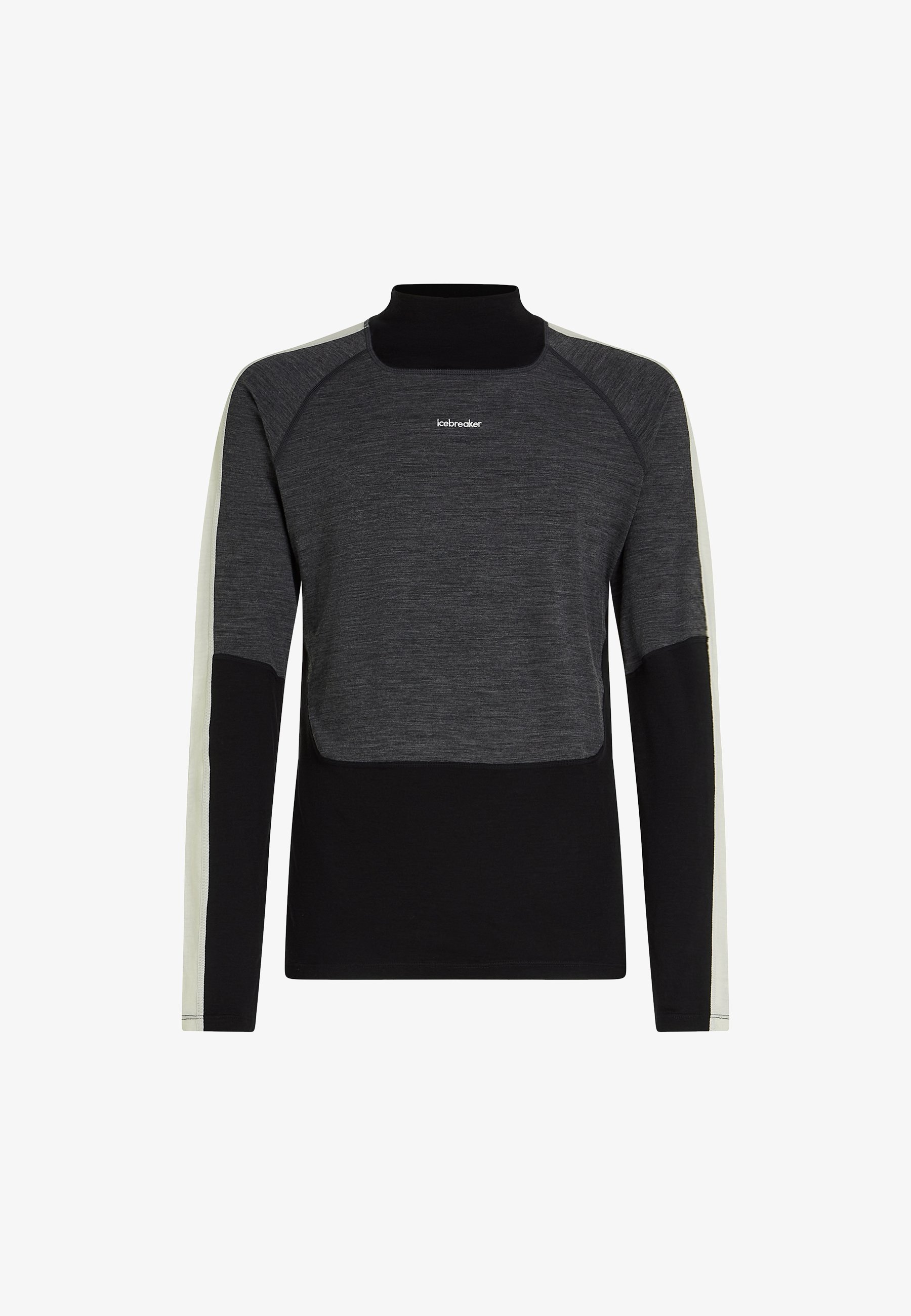 Icebreaker HIGH NECK - Top a maniche lunghe - nero jet hthr non tinto cb