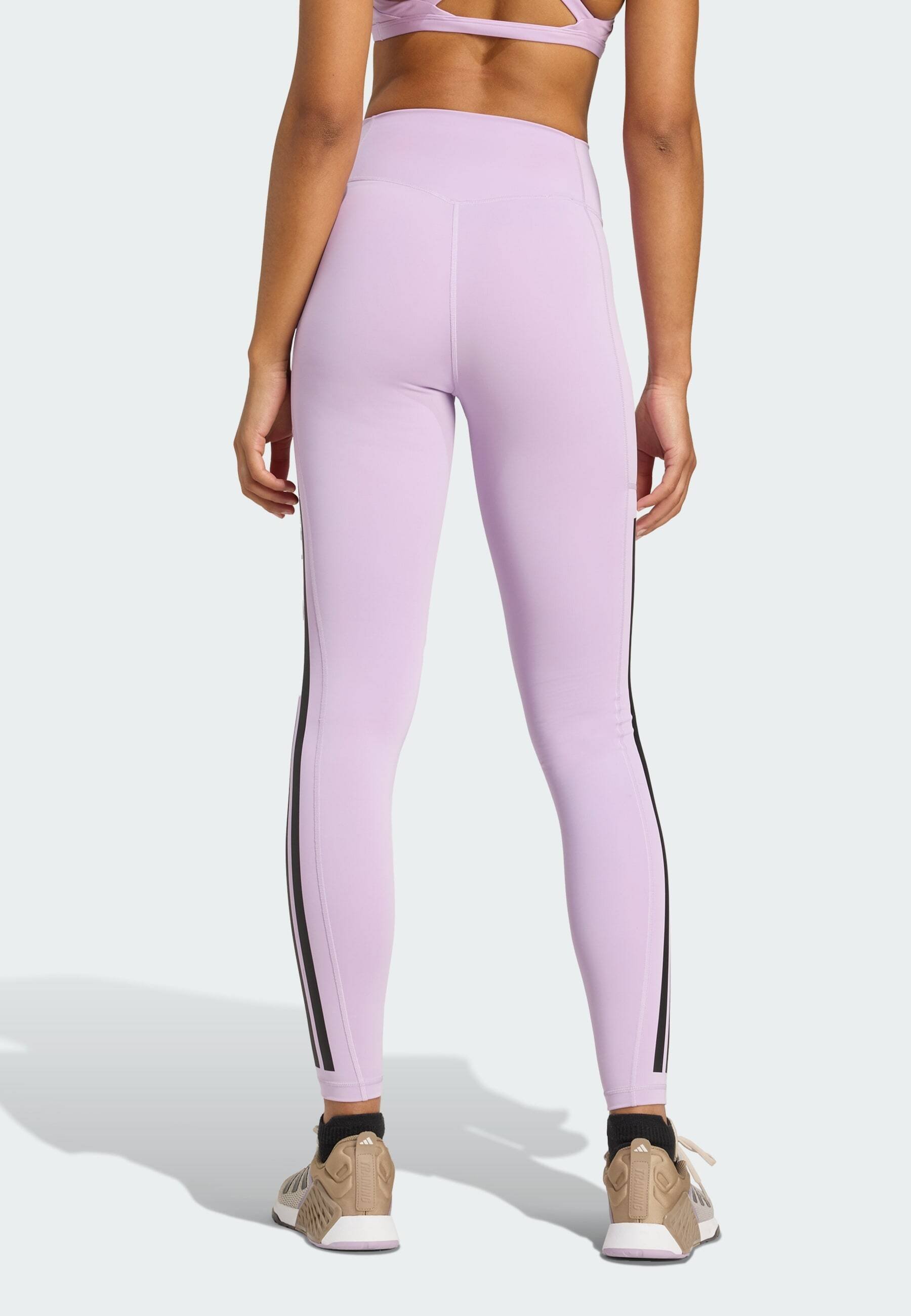 Legging adidas Performance OPTIME 3-Stripes - Plum poudre