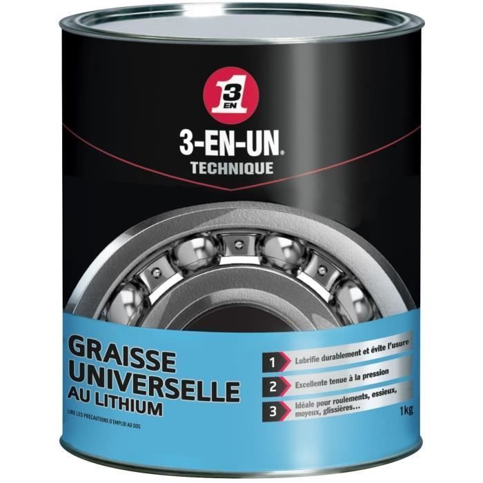 3-EN-UN TECHNIQUE Graisse Universelle au Lithium en pot - 1kg