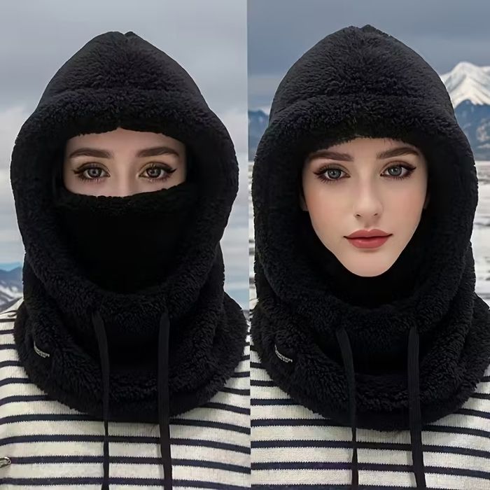 Women's Cold Weather Protection - Lightweight and Warm - One Size Fits All - Black - Elastic Fleece