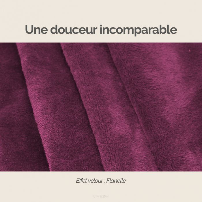 Coperta in pile integrale con maniche e tasca - Adulto 210 x 140 cm - Prugna - Vivezen