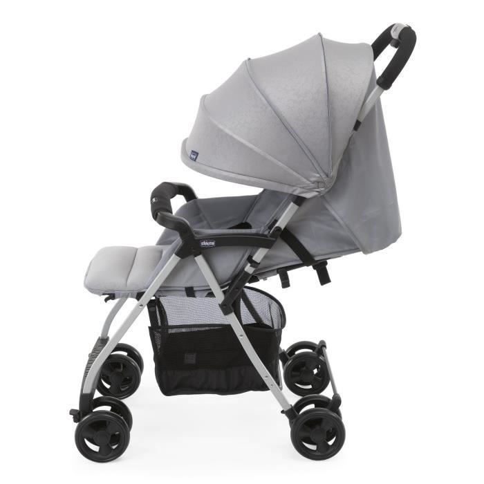 Cochecito compacto CHICCO Ohlala 3 - Desde el nacimiento - Hasta 15 kg - Respaldo reclinable - Barra de seguridad - Gris niebla