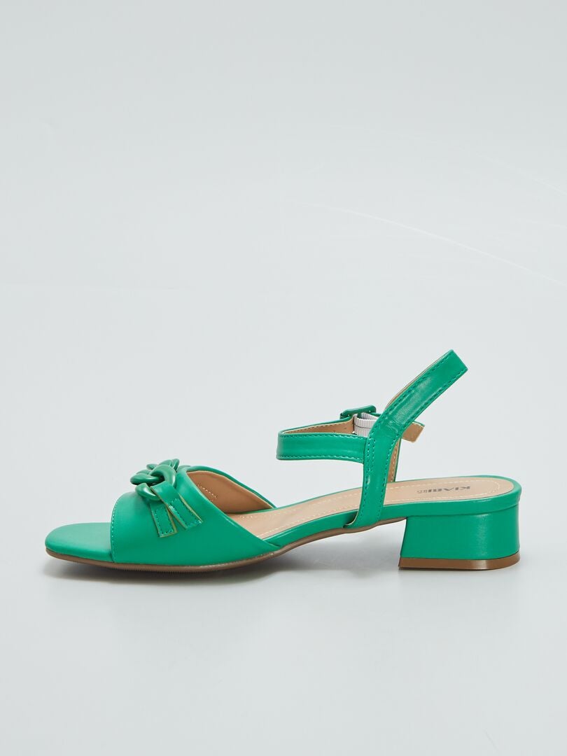 Sandalen met hak - GROEN
