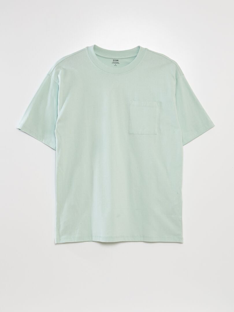 Camiseta lisa e folgada - azul
