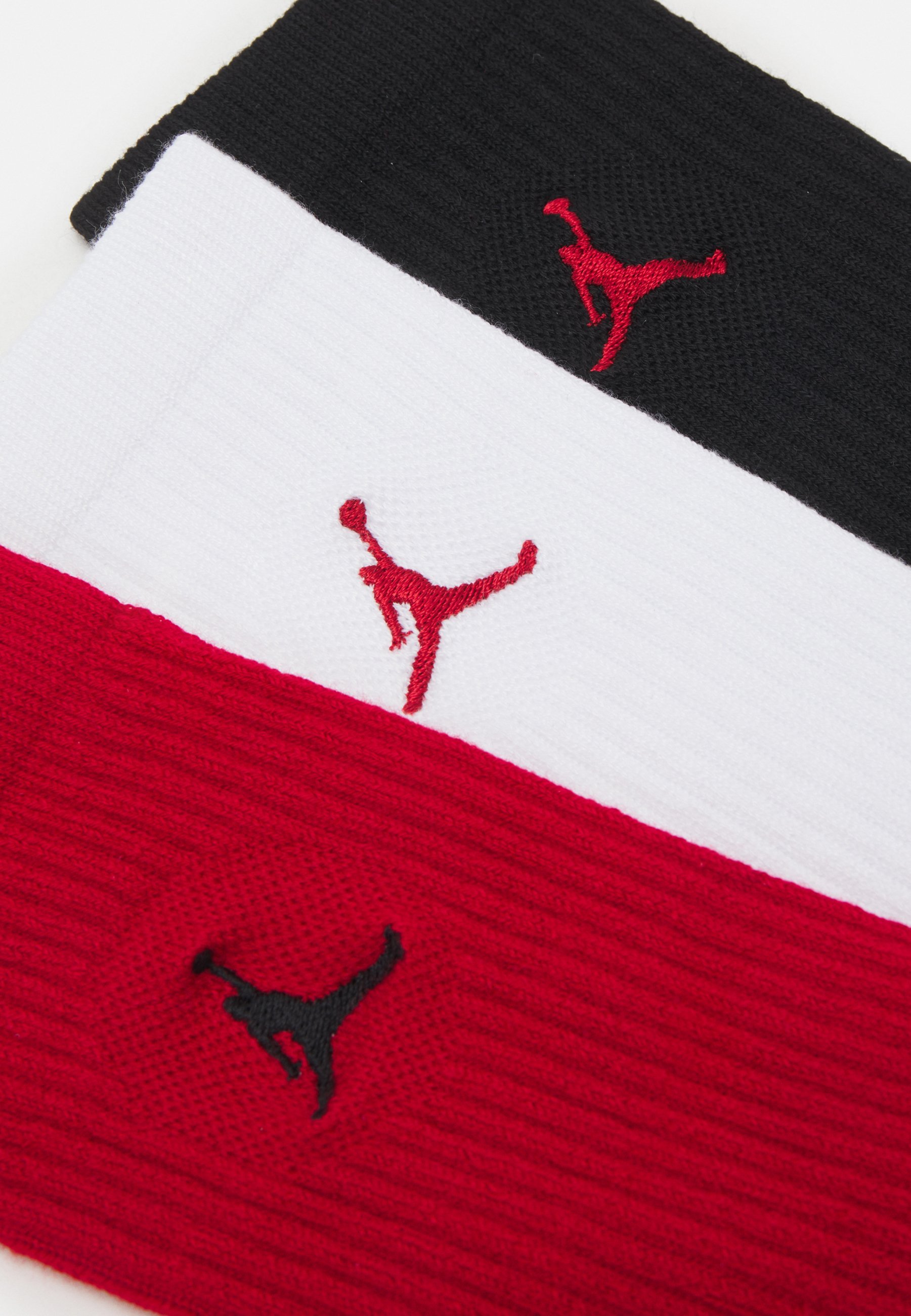 Jordan EVERYDAY CUSH CREW Lot de 3 paires unisexe - Chaussettes de sport - Rouge/Noir/Blanc