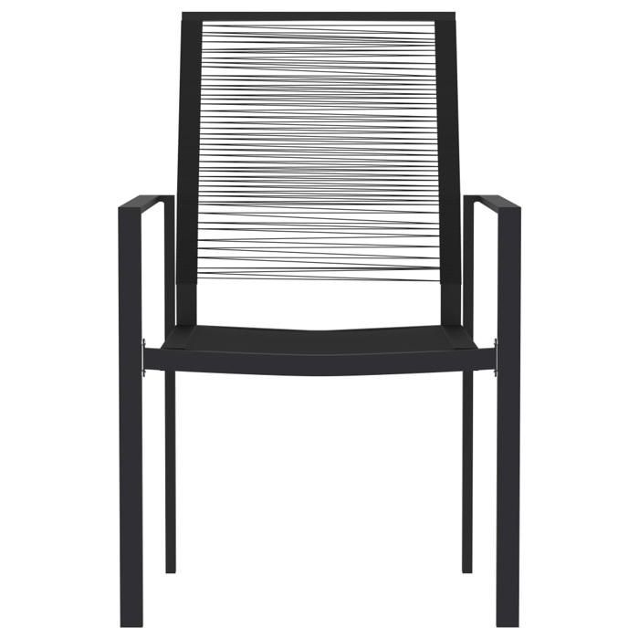 Conjunto de comedor de jardín - BURKE - 7 piezas - Negro - Mesa 140x70x74 cm - Sillas 60x55x90 cm