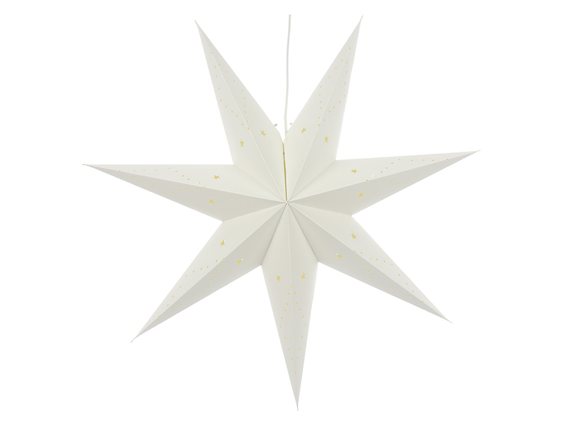 Gwiazda wisząca Saturnus papierowa 75 cm biała