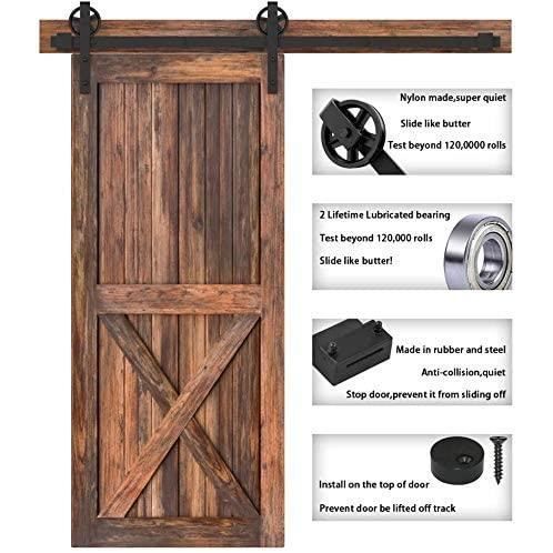 Binario di sospensione per porta scorrevole tipo J, ruota panoramica, 1,5 m, set completo di accessori per porta scorrevole