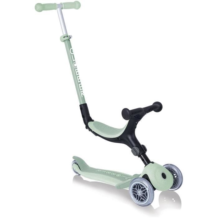 GLOBBER ACTIVE ECOLOGIC 3-Wheel Scooter - Pistachio - Recycled Plastic - Ride-On - Wide Seat - 15 months to 9 years